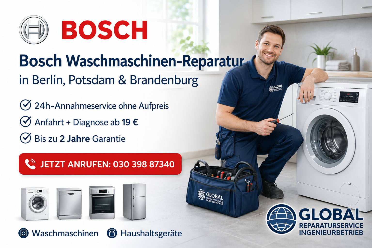 Bosch Waschmaschinen-Reparatur in Berlin