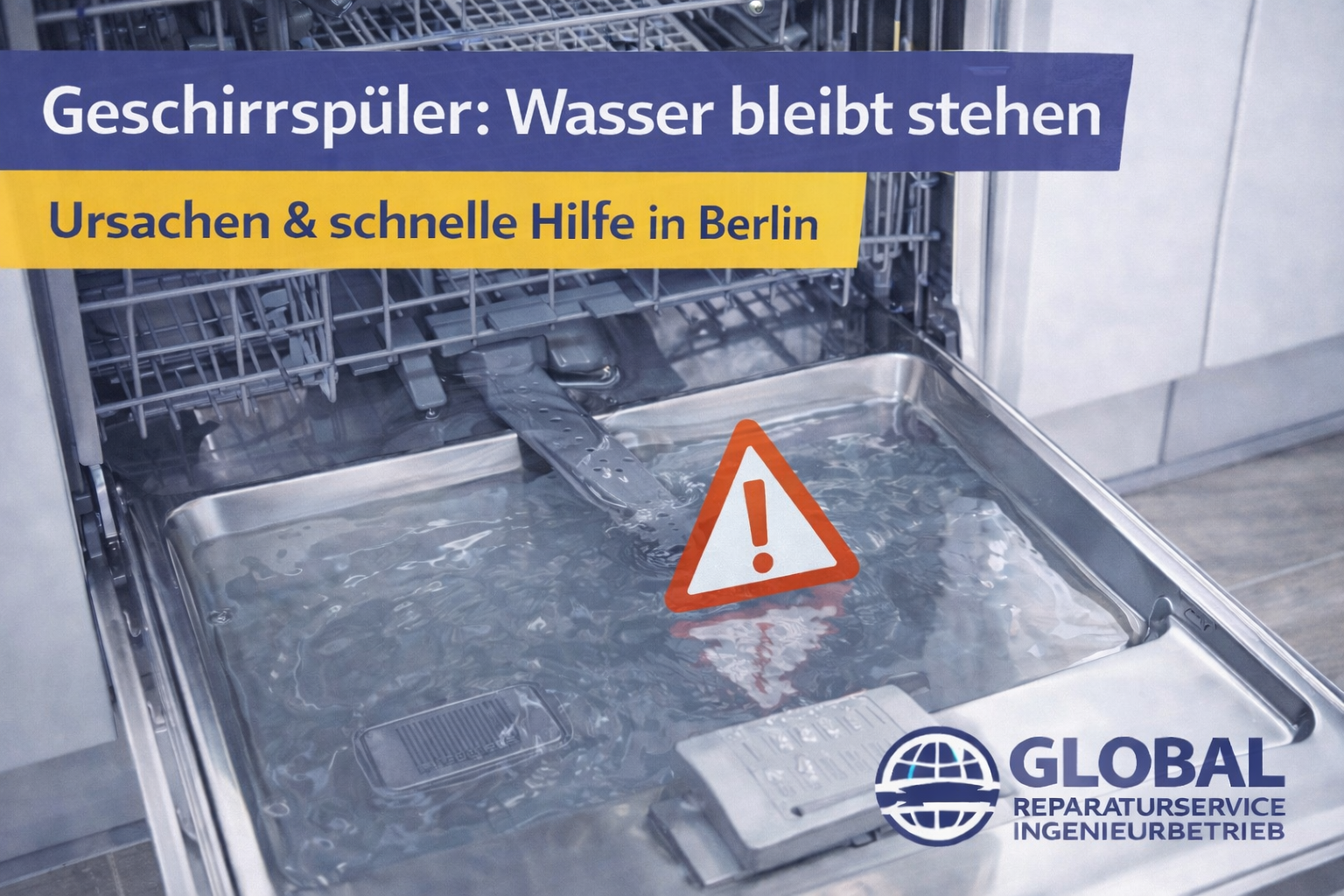 Geschirrspüler: Wasser bleibt stehen – Ursachen & schnelle Hilfe in Berlin