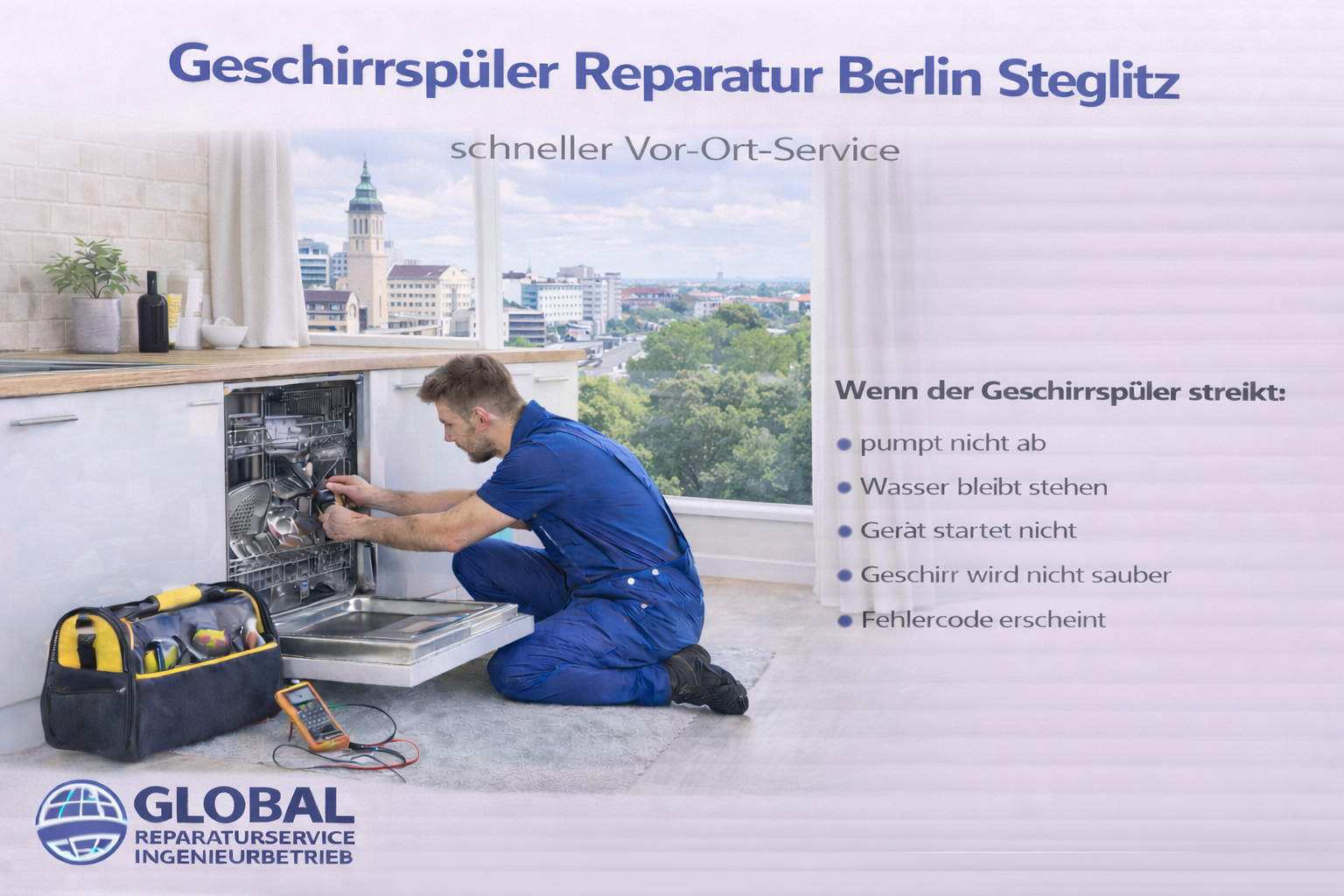 Global Reparaturservice repariert Geschirrspüler in Berlin Steglitz – schneller Reparaturservice für Haushaltsgeräte
