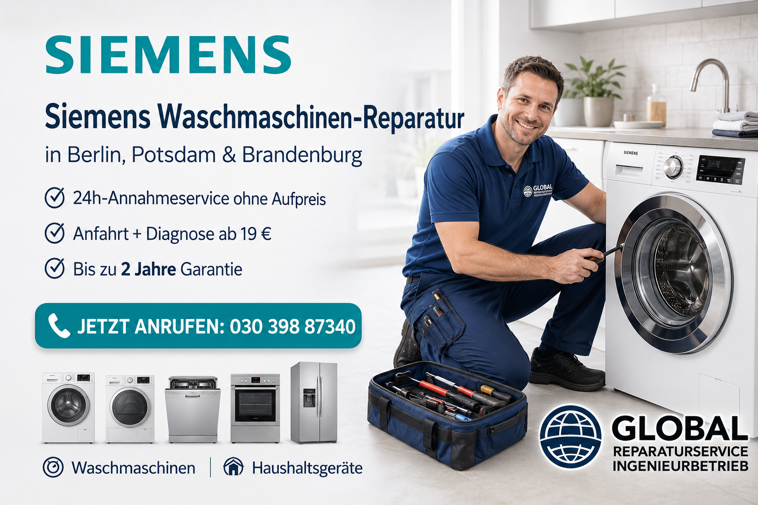 Siemens Waschmaschinen-Reparatur in Berlin