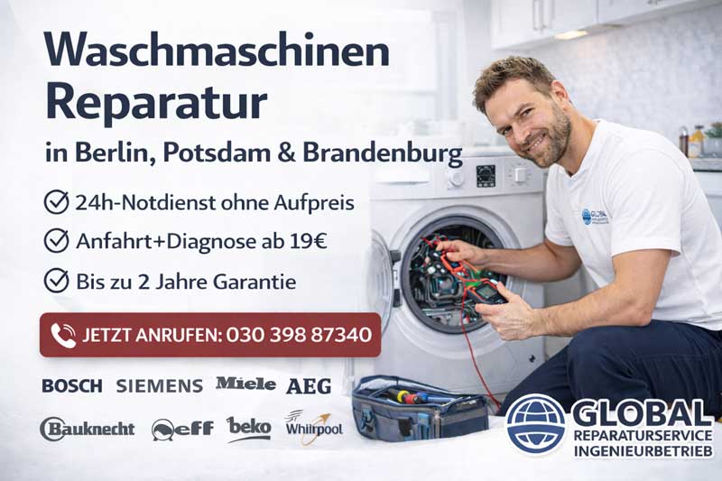Kundenservice für die Reparatur Ihre Waschmaschinen in Berlin