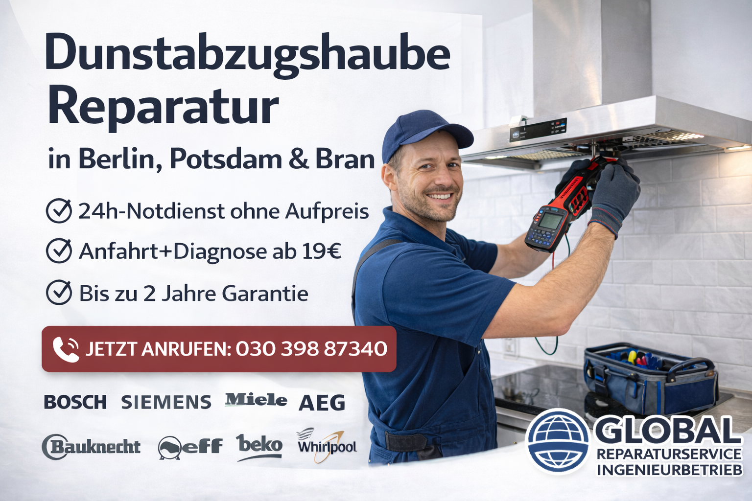 Reparaturservice für Dunstabzugshauben in Berlin und Potsdam