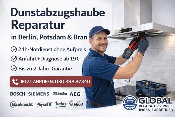 Techniker repariert Dunstabzugshaube
