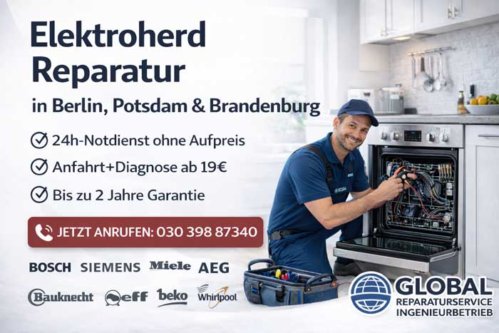 Global-Reparaturservice für Ceranfeld und Ofen in Berlin